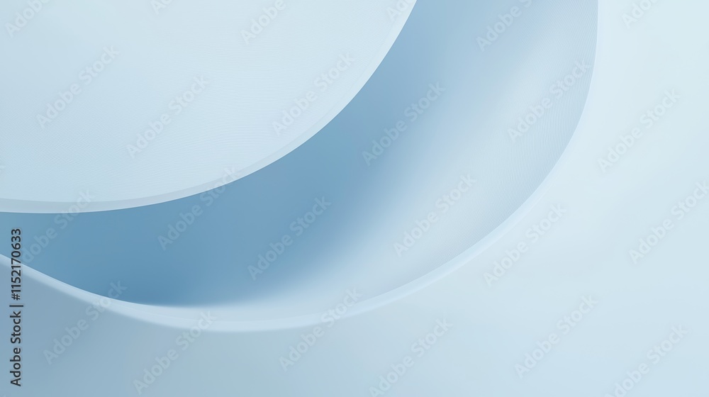 Poster smooth, flowing lines create an abstract design with light blue color gradients, conveying a sense o