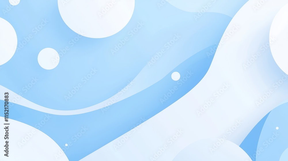 Poster creating a calming and elegant atmosphere, smooth and flowing shapes blend seamlessly with soft circ