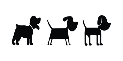 Different dog set illustration on white background.