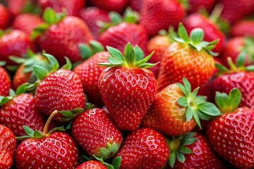 Vibrant Fresh Strawberries  High-Resolution Close-Up with Natural Glossy Texture.