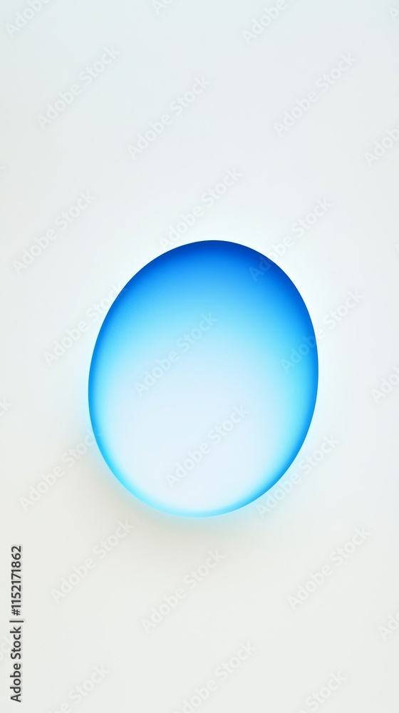 Poster Minimalist design featuring a blue gradient oval shape on a clean white background, creating a striking visual contrast and adding a touch of modern elegance