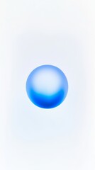 Obraz premium Perfect blue sphere hovering on a white background creating a minimalist and simple composition, ideal for concepts related to purity, technology, and modern design