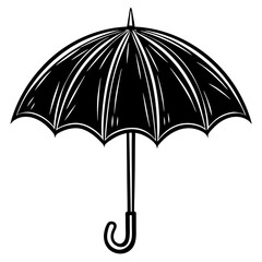 black umbrella isolated on white