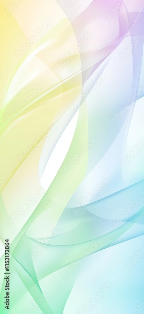 Poster smooth pastel-colored abstract waves are flowing and blending together, creating a visually appealin