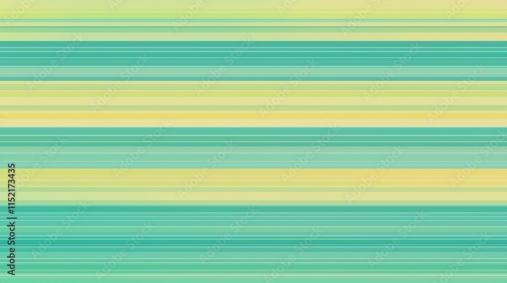 Poster horizontal stripes of varying widths and colors create a visually appealing pattern, forming a vibra