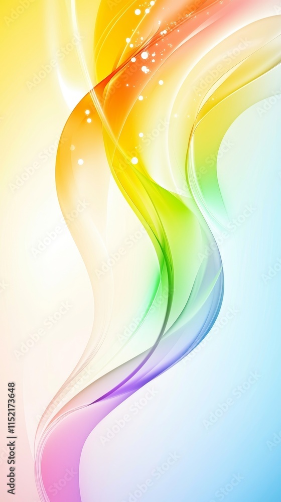 Poster smooth, flowing lines in a spectrum of colors create a dynamic and visually appealing abstract compo
