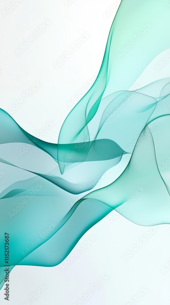 Poster turquoise digital art creates a dynamic and flowing abstract background design with wavy stripes, ad