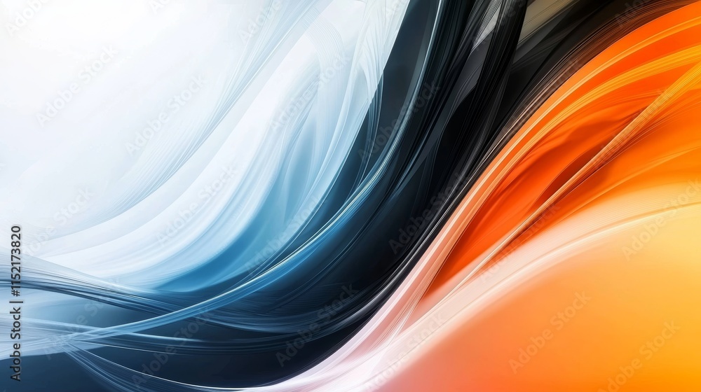 Poster smooth elegant curves and lines flowing across the screen creating an abstract background with a mod
