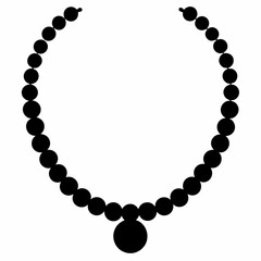 Beaded Necklace Silhouette Vector Art