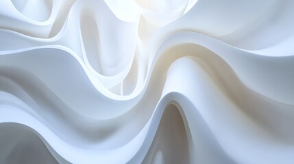 Obraz premium A smooth, flowing white texture creating an ethereal and calming background for various design projects.