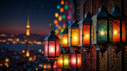 Obraz premium christmas lights in the church