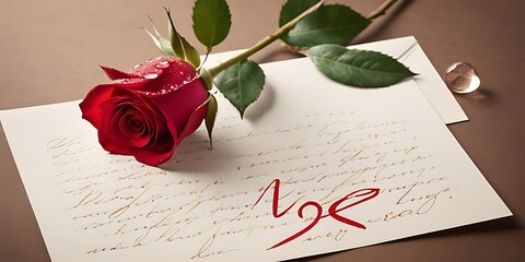 A single rose with dewdrops on its petals lying