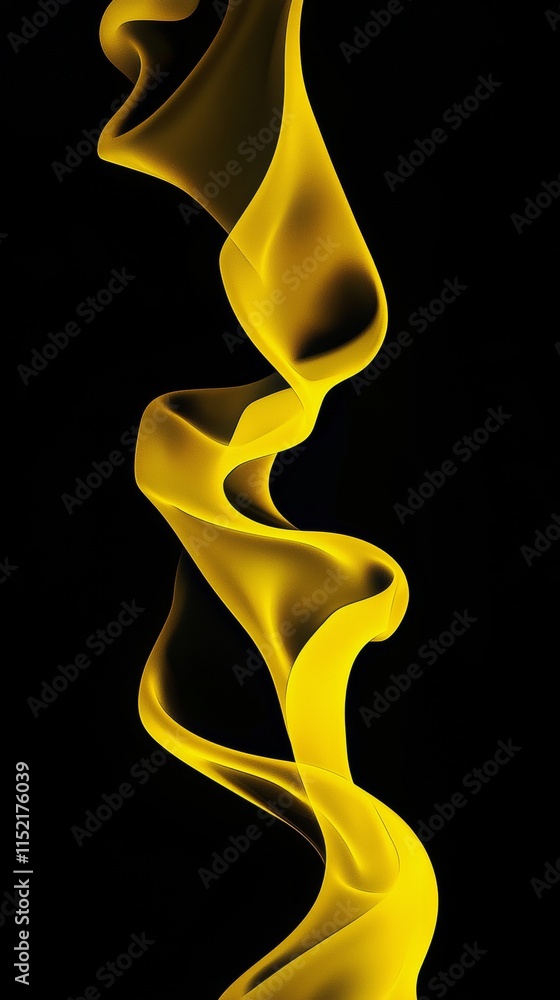 Aufkleber golden smoke is creating abstract shapes over a black background, forming a visually appealing and d