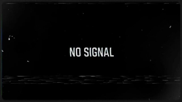 No signal overlay glitch texture footage, Digital message on television or computer screen .