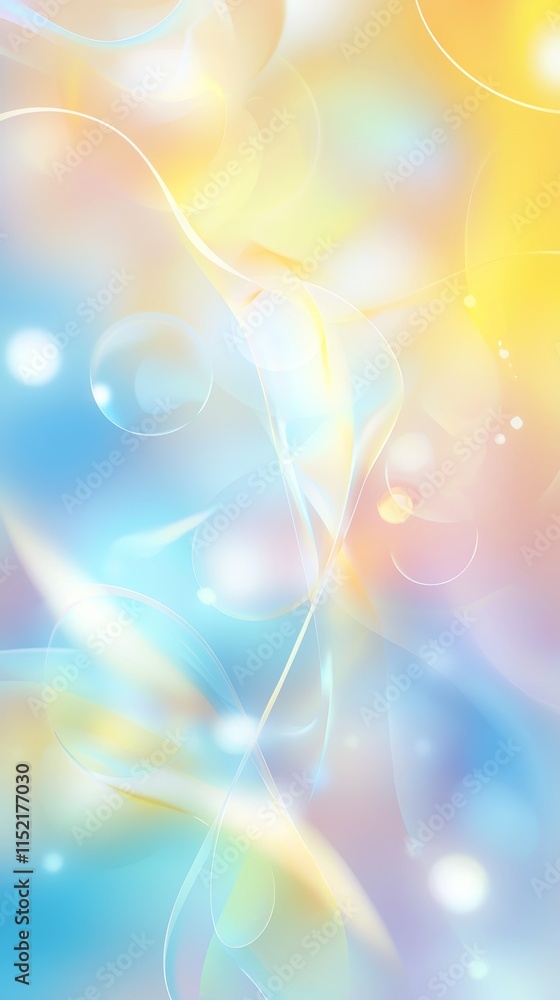 Poster soft pastel colors blend seamlessly in an abstract composition, creating a dreamy background with sw
