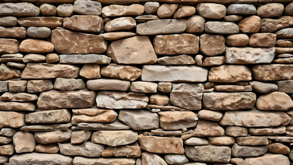 Fototapeta premium Stone walls. The texture of the stone is light brown. Rock grunge background. Rocky texture background with copy space for design. Web banners. Width. Panorama. 