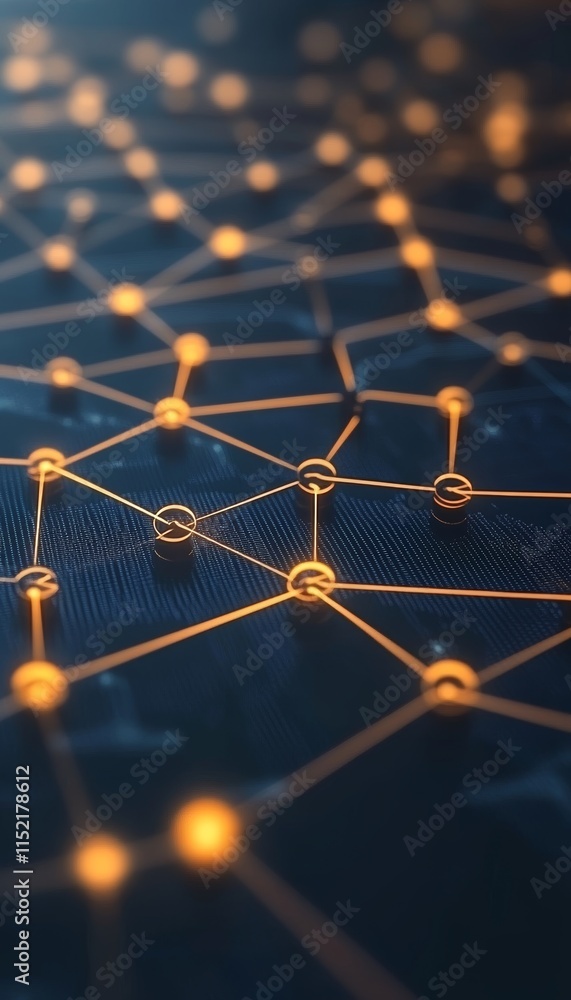 Aufkleber abstract technology background with illuminated network connections. ai generated digital art