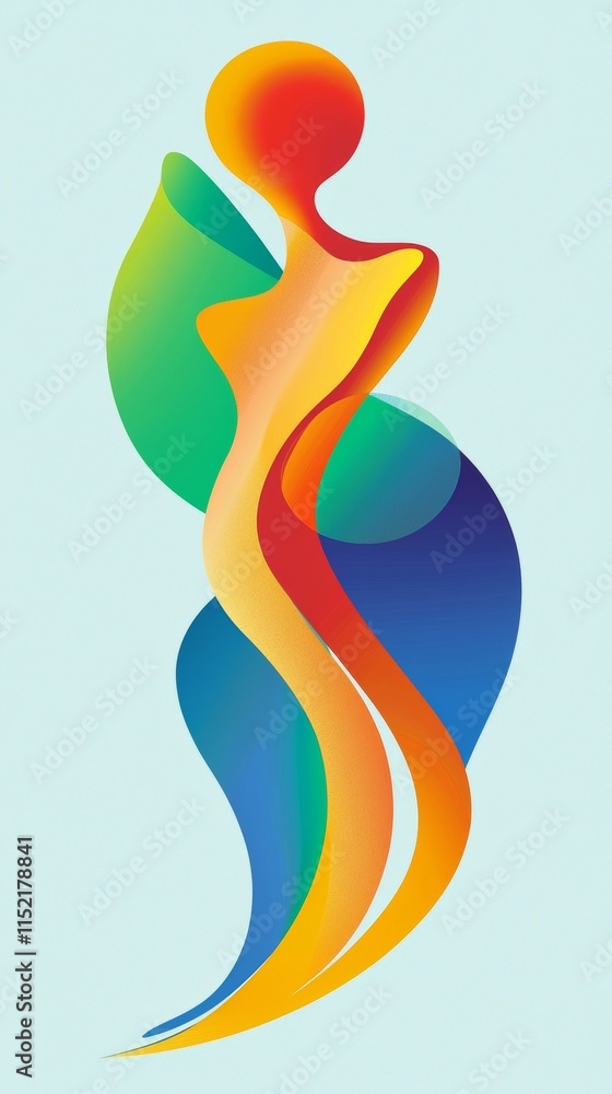 Poster vibrant colors flowing from fluid shapes create a dynamic, artistic composition, enhanced by a smoot