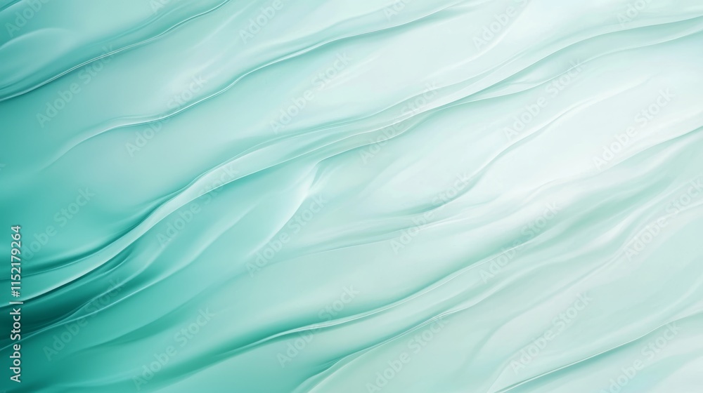 Poster Abstract light green wavy background creating smooth lines, elegant shapes and soft folds, perfect for websites, presentations, or any design project requiring a touch of modern sophistication