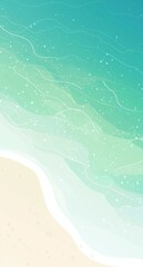 Obraz premium Turquoise ocean waves gently washing onto a pristine sandy beach, creating a serene and idyllic tropical paradise scene, perfect for summer vacation or travel themes