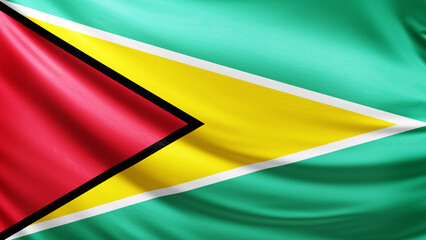 Obraz premium Guyana flag picture, close-up shot of Guyana nation flag, america, animated flag background photo, 3D photo of a flag, national symbol of american country, patriotism, full screen