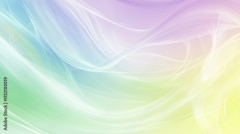 Poster smooth pastel-colored lines flowing and creating a beautiful abstract background, perfect for websit