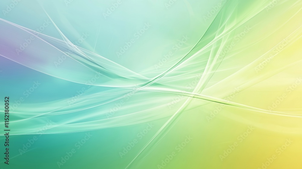 Poster smooth, flowing lines create a dynamic sense of movement across a gradient background of green and b