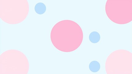 Pink and blue circles of varying sizes are arranged on a light blue background, creating a cheerful, playful, and visually appealing pattern that evokes a sense of fun and lightheartedness