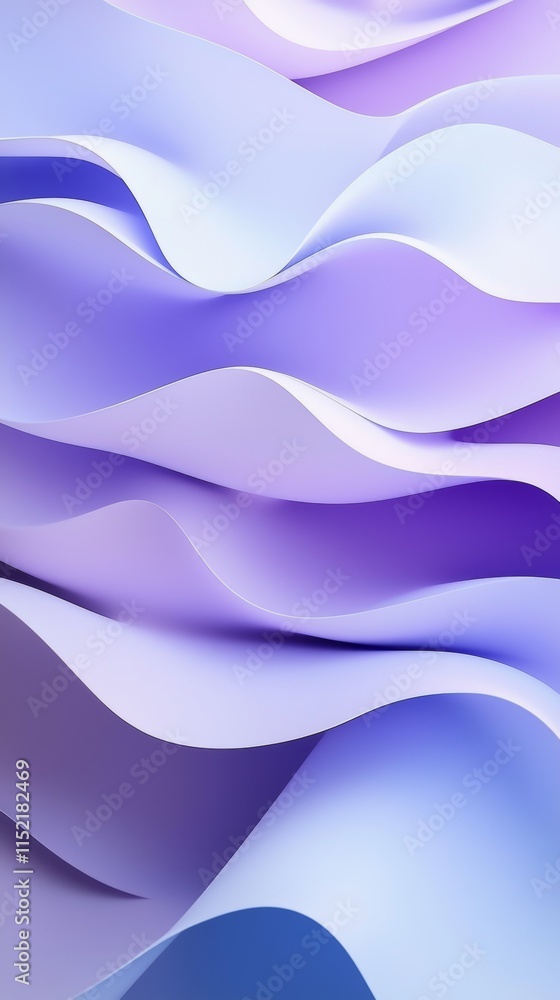 Aufkleber abstract waves in purple and blue hues are creating a dynamic and flowing pattern, resembling soft, 