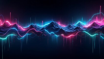 Fototapeta premium Abstract neon gaming background. Generative Ai.