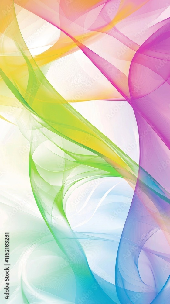 Aufkleber smooth curves of vibrant colors intertwine, forming an abstract composition that evokes a sense of f