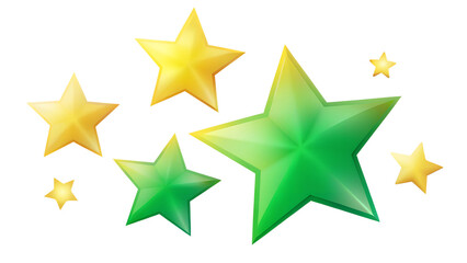 Fototapeta premium Colorful stars in various sizes creating a vibrant design on a white background