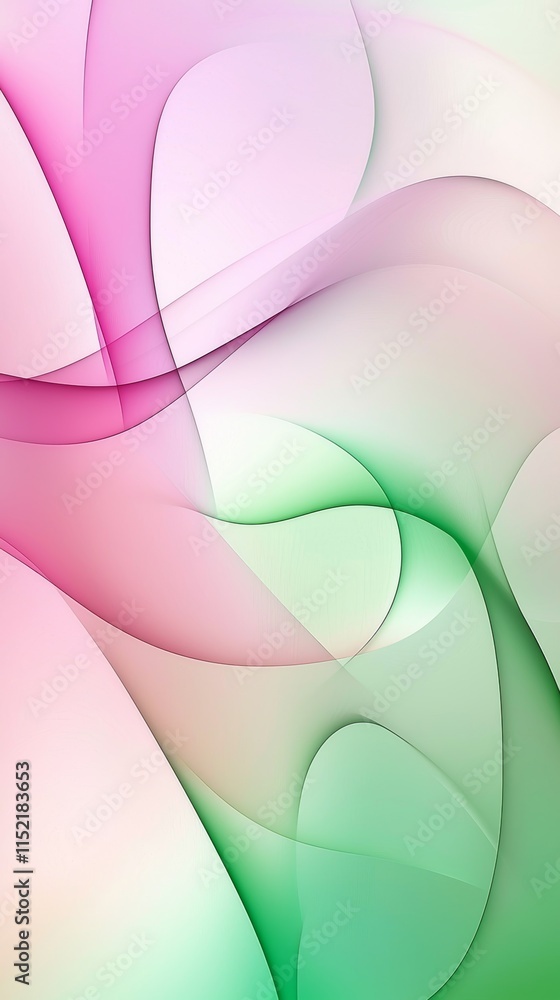 Aufkleber intertwining pink and green gradient waves flow seamlessly, crafting a dynamic and visually captivat