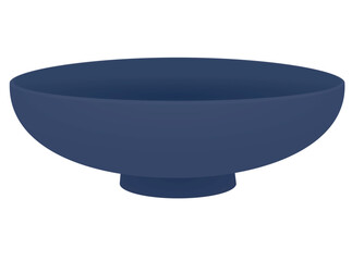 Empty blue bowl. vector illustration