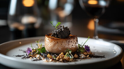 Gourmet Chocolate Dessert with Black Truffle