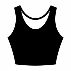 Black Crop Top Silhouette Vector