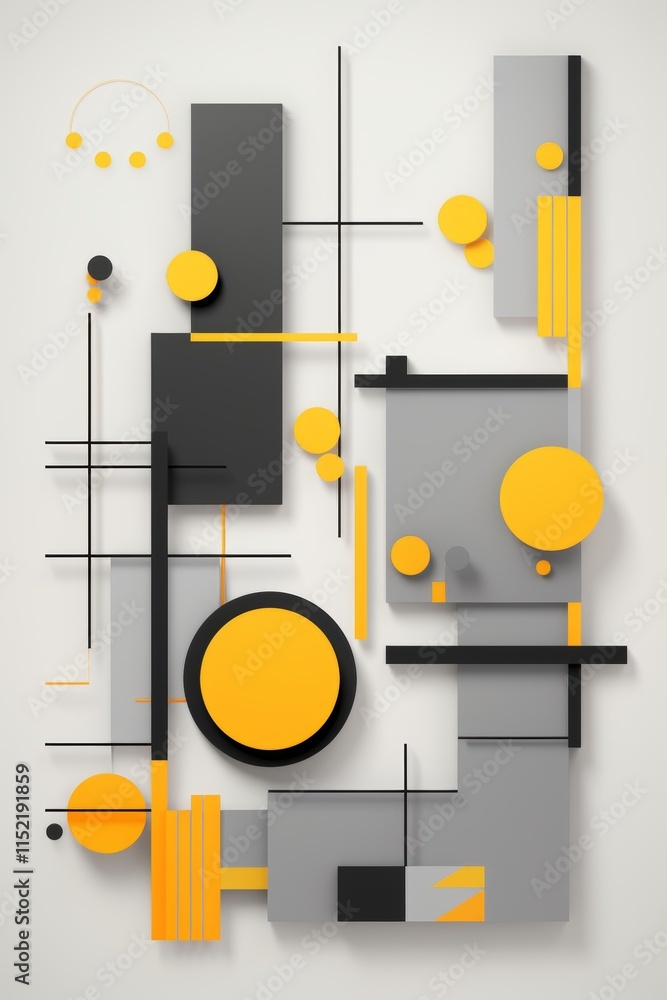 Aufkleber bold abstract background featuring large geometric shapes in contrasting colors with text space