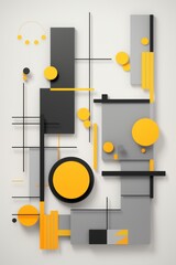 Bold abstract background featuring large geometric shapes in contrasting colors with text space