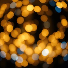 bokeh blue of  Glitter vintage lights background black gold and blue defocused  abstract bokeh light background bright   emotional harmonious vignette 