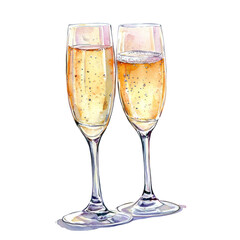Elegant Champagne Glasses Illustration