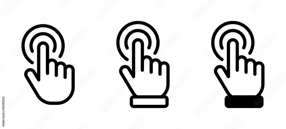 Poster click hand cursor icon set