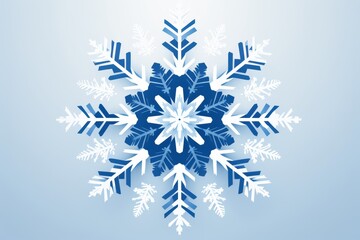 Elegant blue and white snowflake design capturing the essence of winter on a crisp background