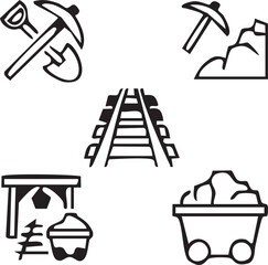 Equipment,Technical,Robotics,Electrical,Fitness gear,Crane Vector design icon symbol Set