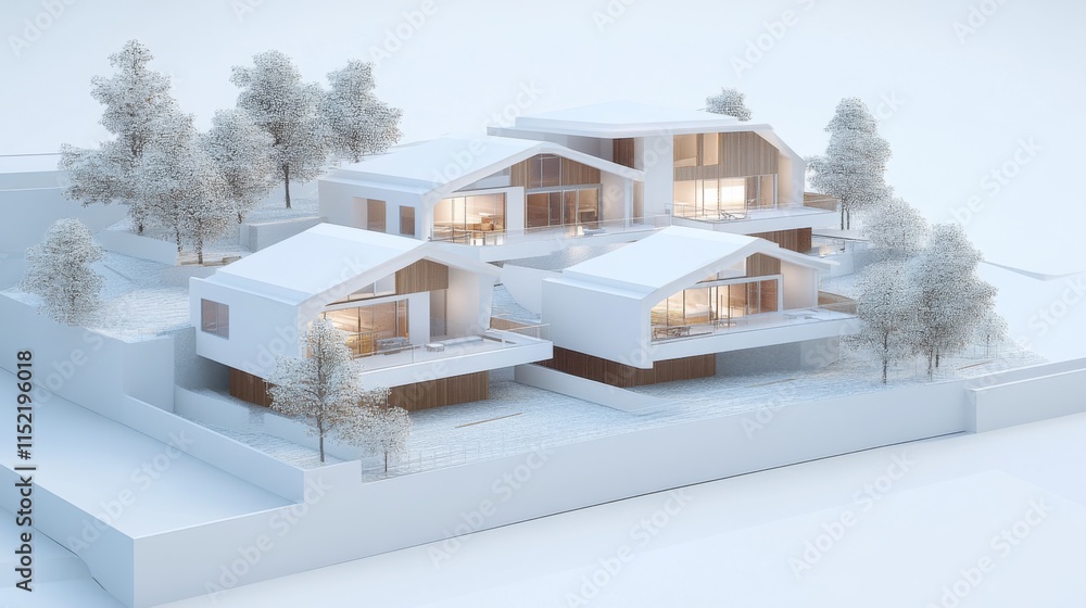 Poster modern architecture design with time lapse effect