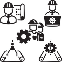 Equipment,Technical,Robotics,Electrical,Fitness gear,Crane Vector design icon symbol Set