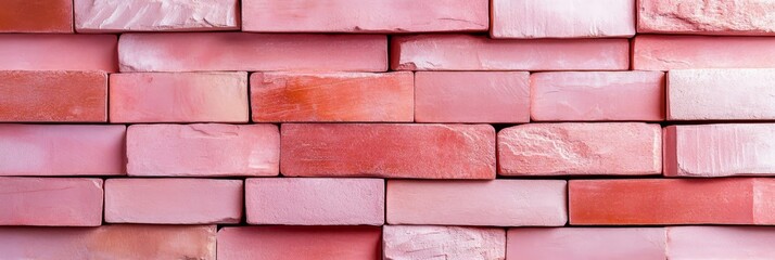 Obraz premium Pink Brick Wall Texture - Abstract, textured, background, pink, building material. Symbolizes structure, stability, construction, design, and elegance.