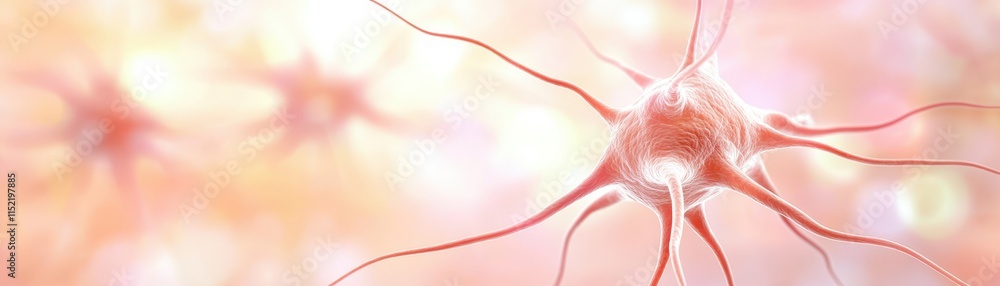 Aufkleber intricate network of red and white neuron cells, exploring the nervous system's complexities