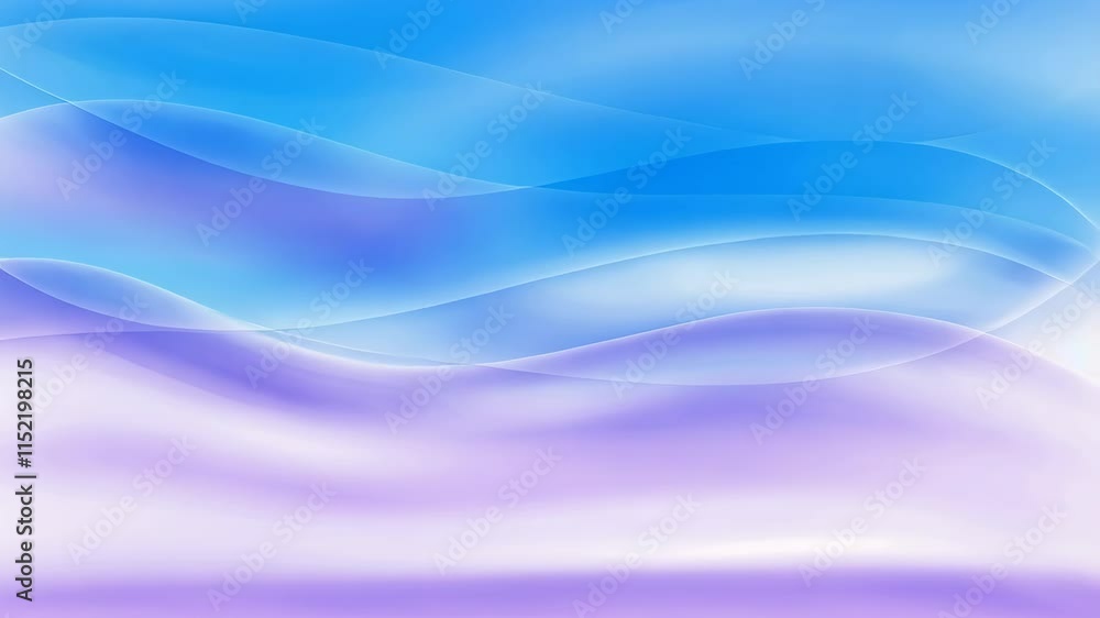 Aufkleber purple and light blue pastel gradient curves in a fluid motion. dynamic liquid shapes with neon geom