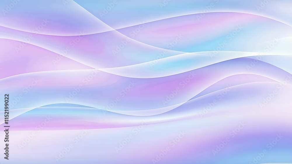 Aufkleber purple and light blue pastel gradient curves in a fluid motion. dynamic liquid shapes with neon geom