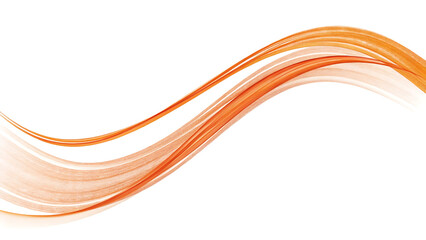 Thin Hand-Drawn Orange Wave Line PNG